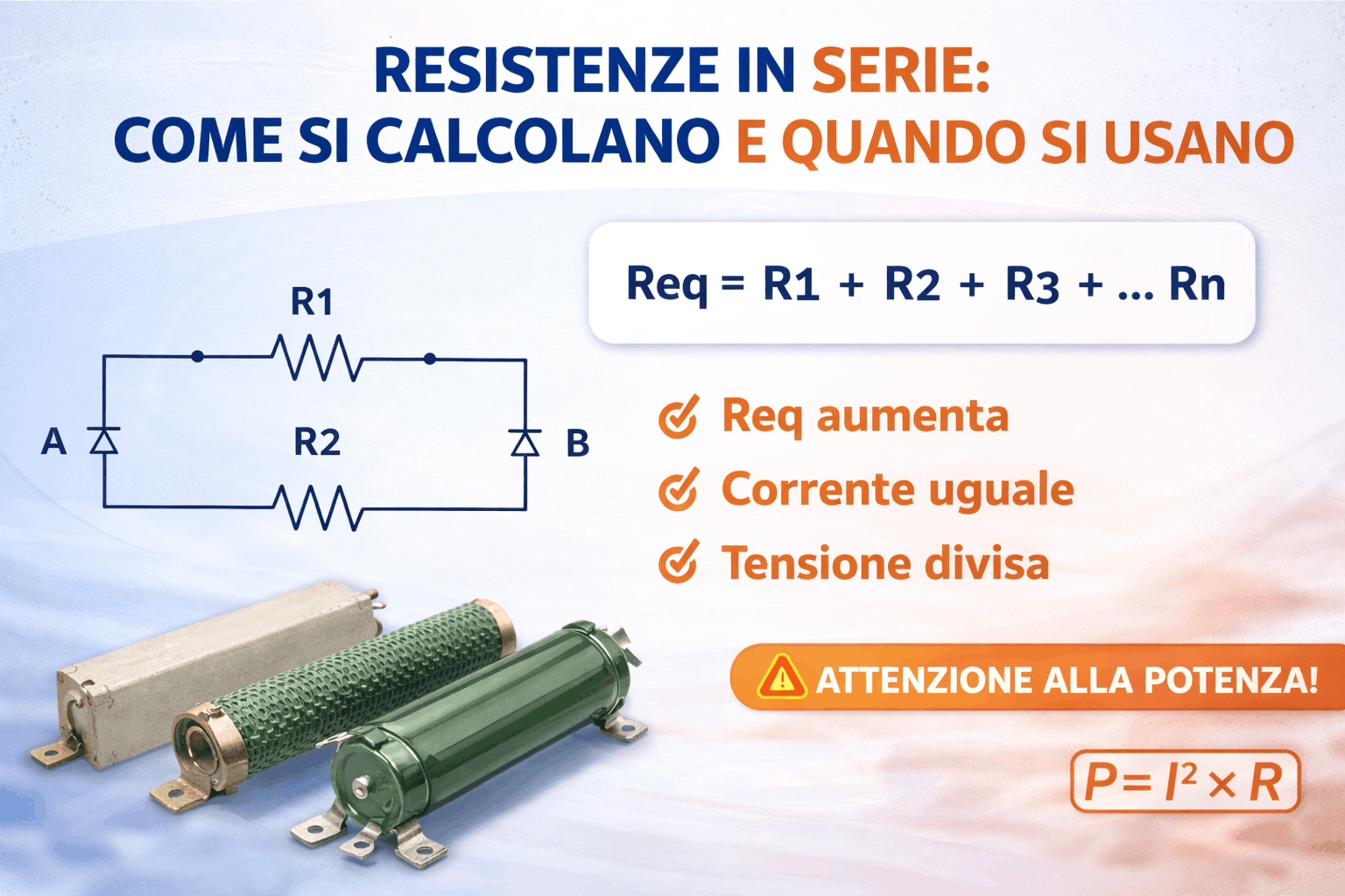 Resistenze in serie: cosa sono, come si calcolano e quando si usano
