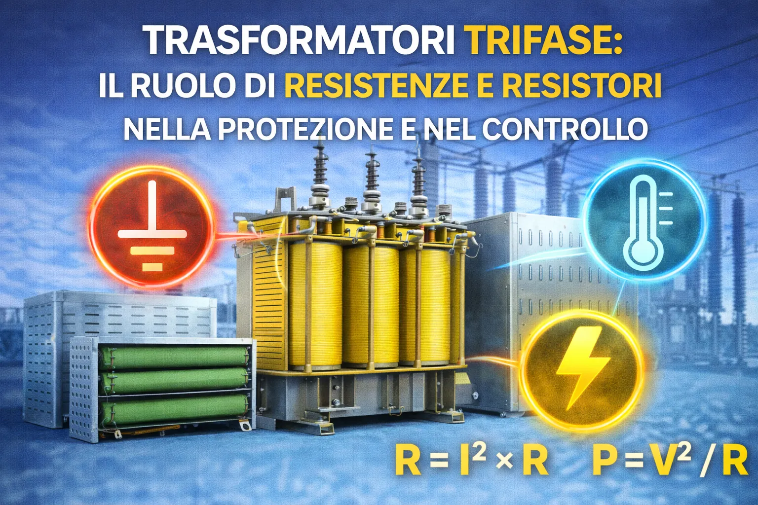 Trasformatori trifase: il ruolo di resistenze e resistori nella protezione e nel controllo