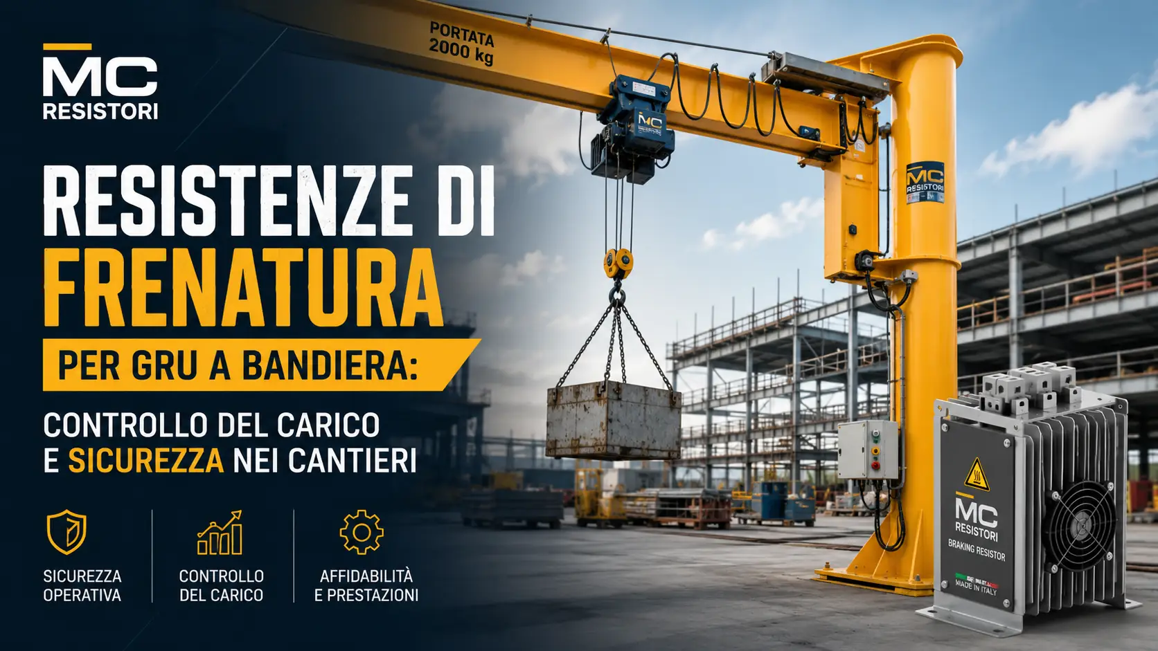 Resistenze di frenatura per gru a bandiera: controllo del carico e sicurezza nei cantieri
